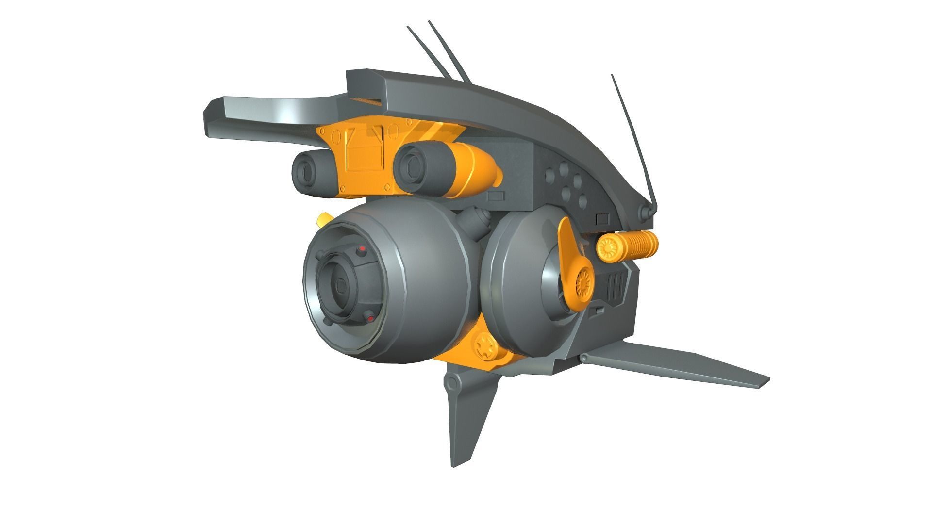 Sci-fi Drone Low-poly 3D model_9