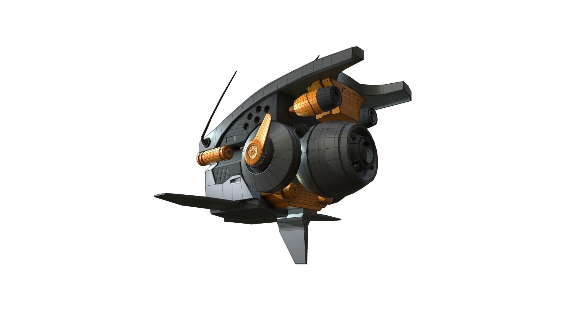 Sci-fi Drone Low-poly 3D model_14