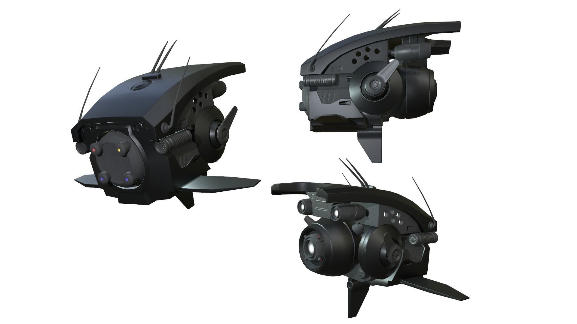 Sci-fi Drone Low-poly 3D model_2