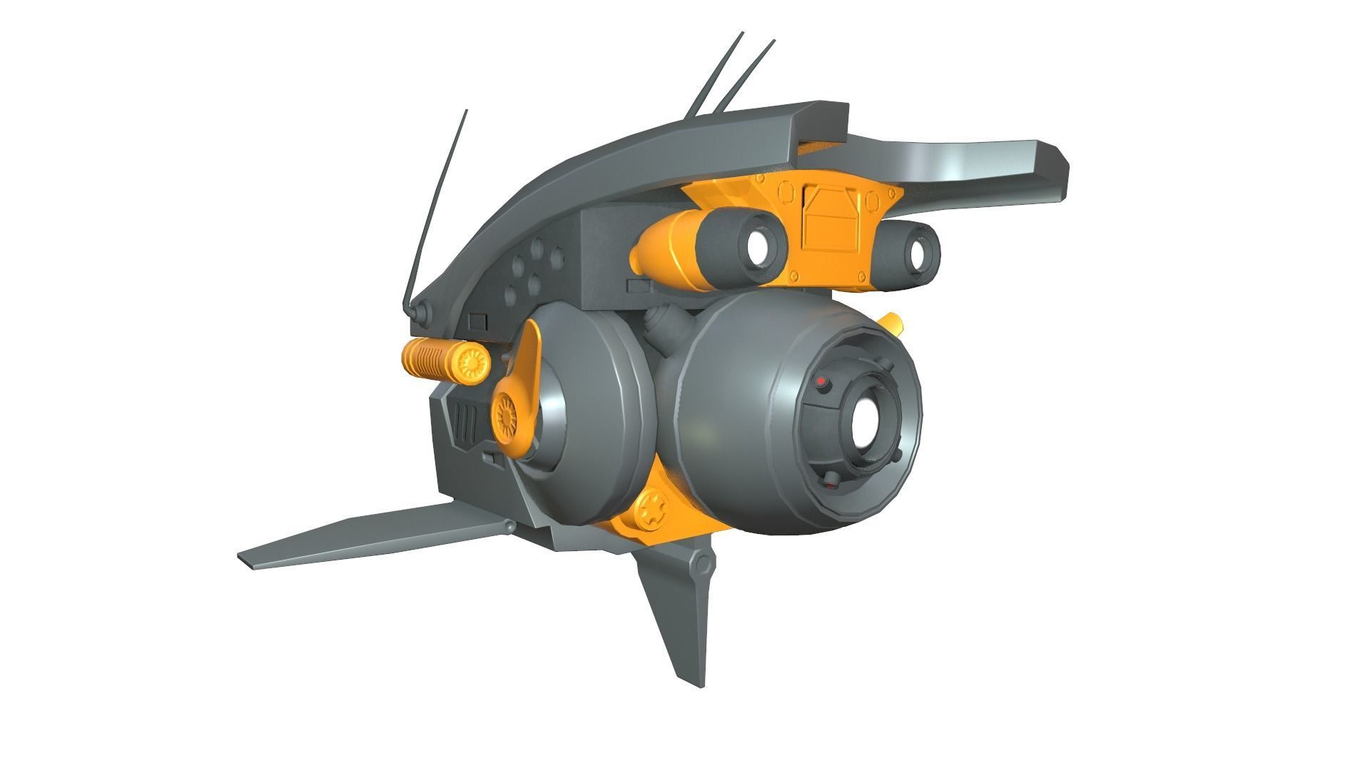 Sci-fi Drone Low-poly 3D model_7