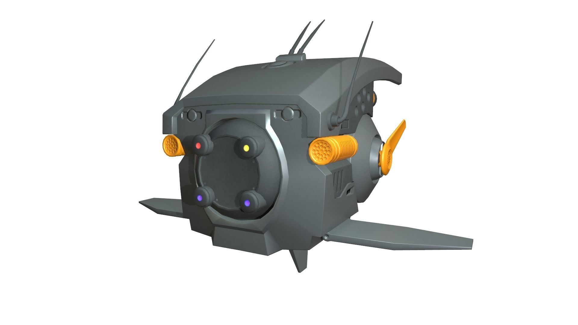 Sci-fi Drone Low-poly 3D model_5