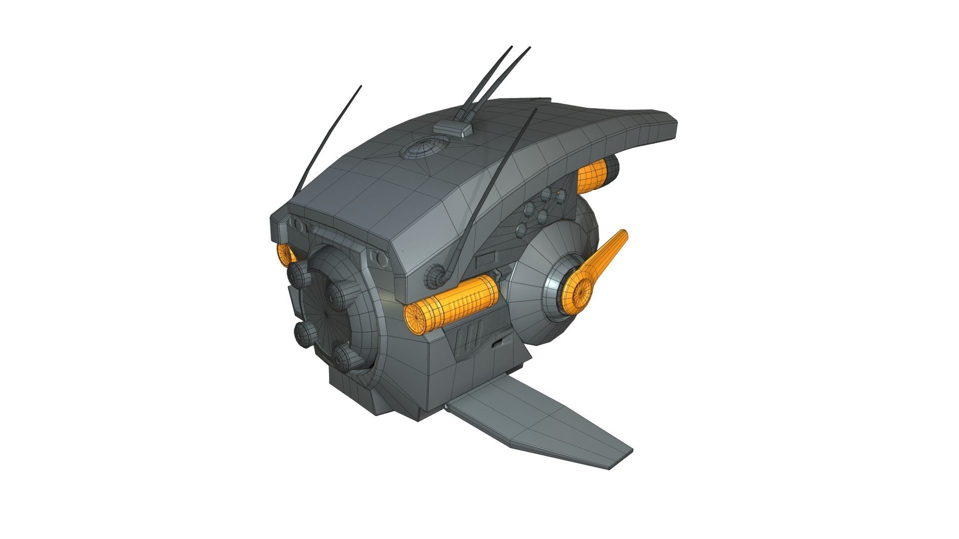 Sci-fi Drone Low-poly 3D model_11