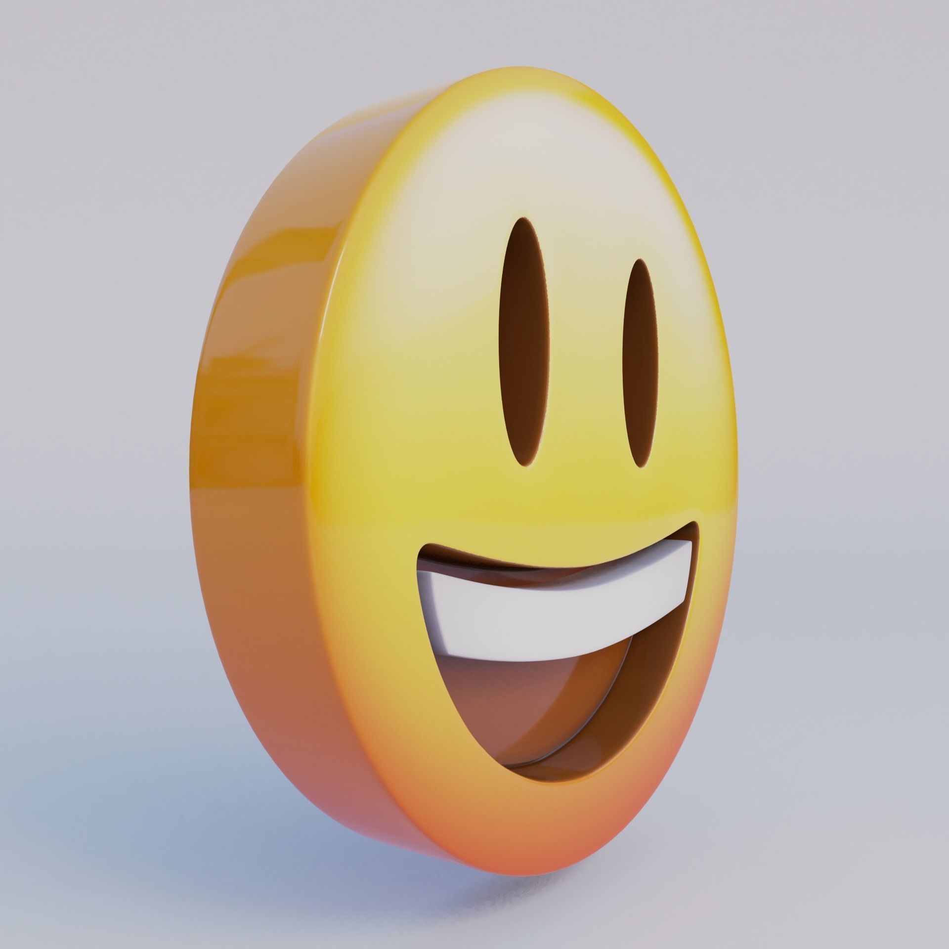 Grinning Face With Big Eyes 3D Emoji Low-poly 3D model_2