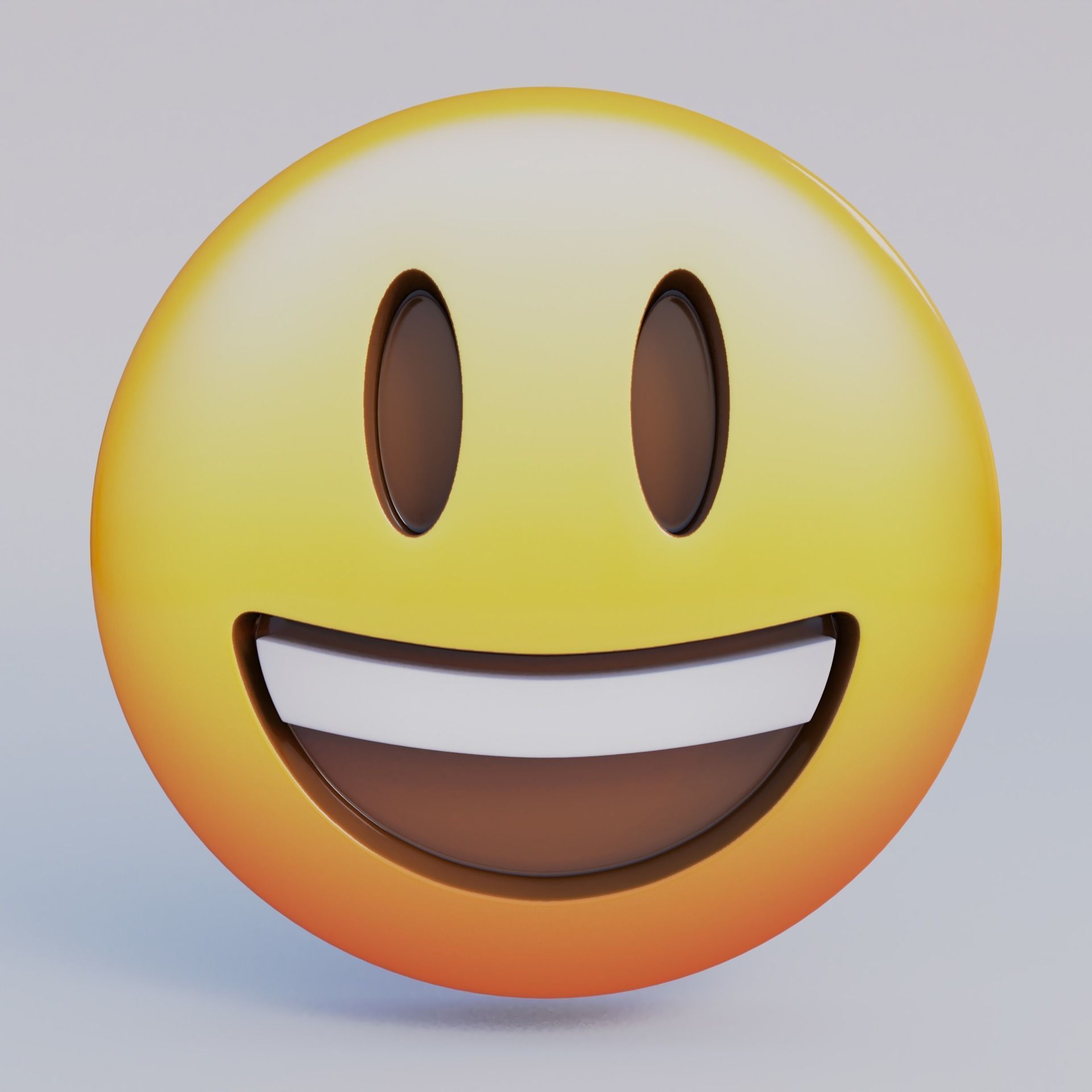 Grinning Face With Big Eyes 3D Emoji Low-poly 3D model_1