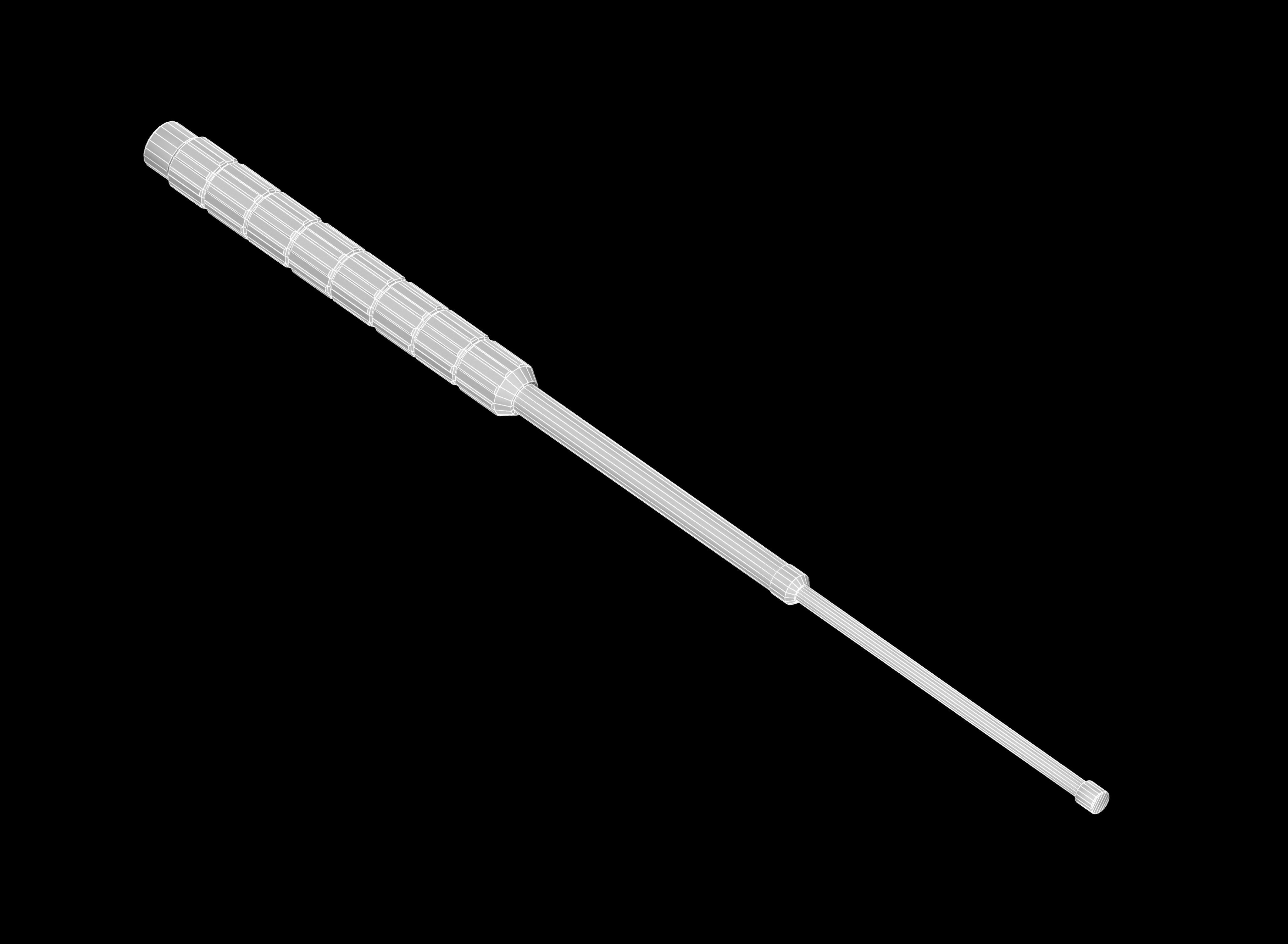Police baton Low-poly 3D model_9