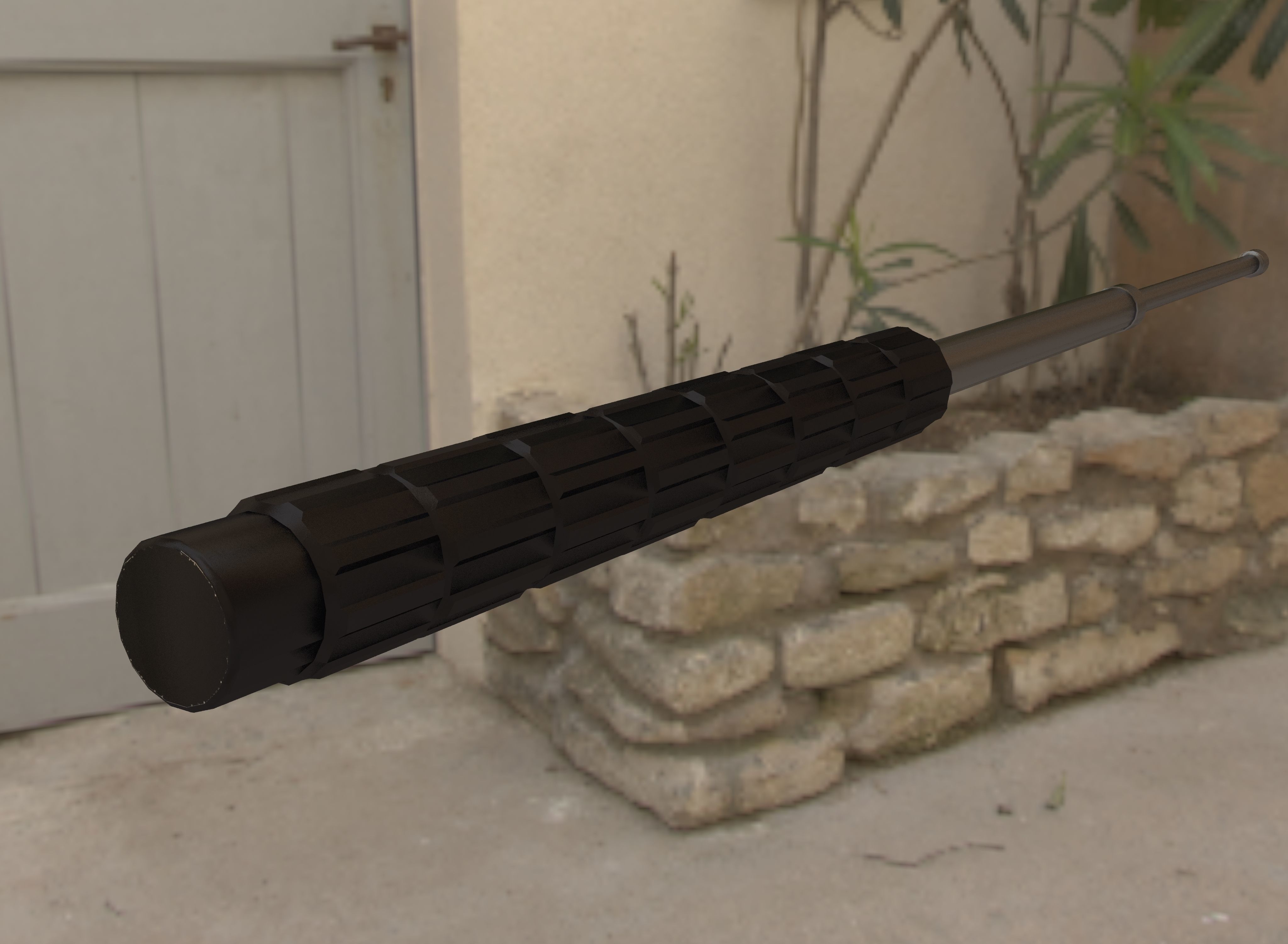 Police baton Low-poly 3D model_22
