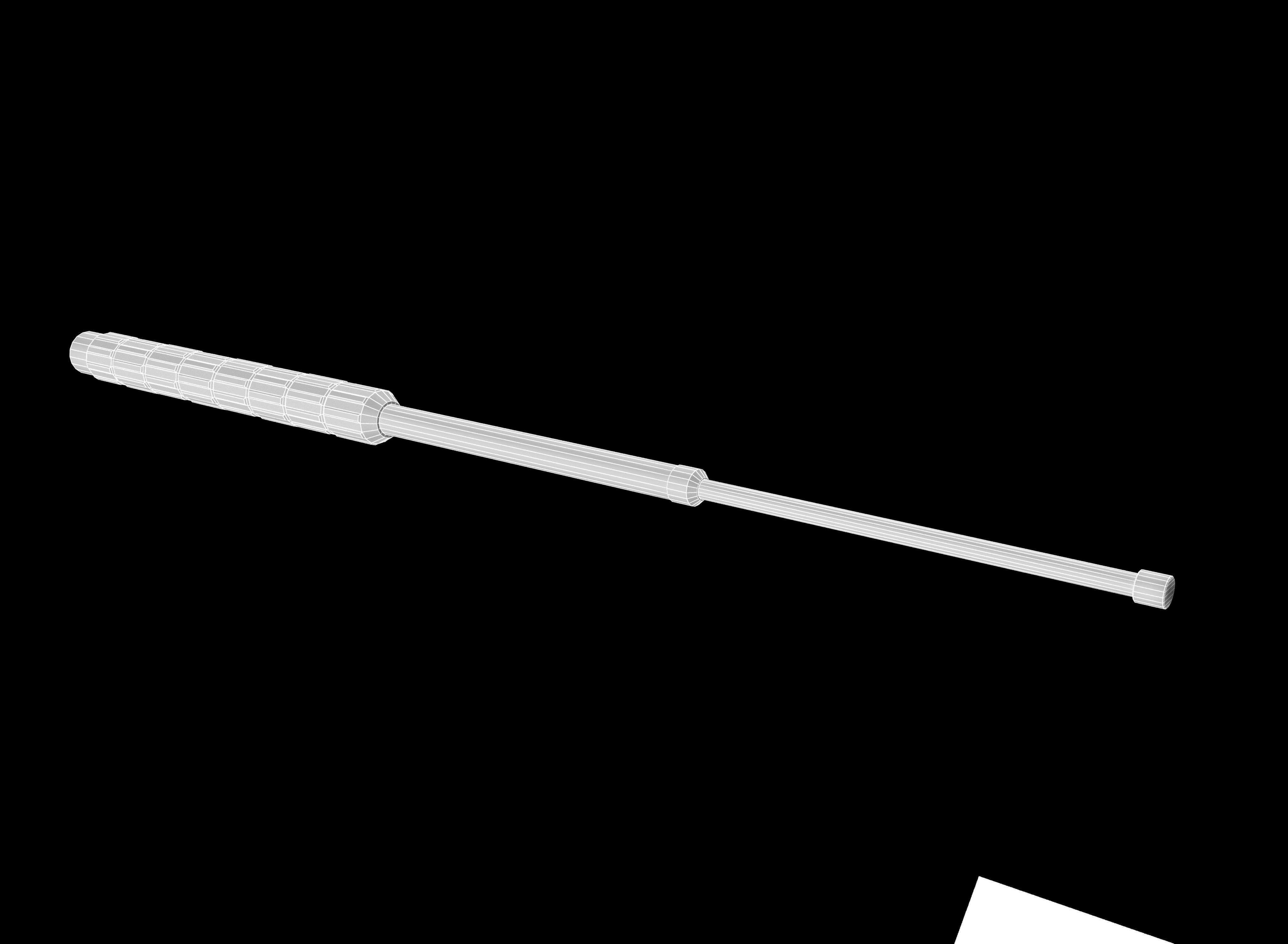 Police baton Low-poly 3D model_1