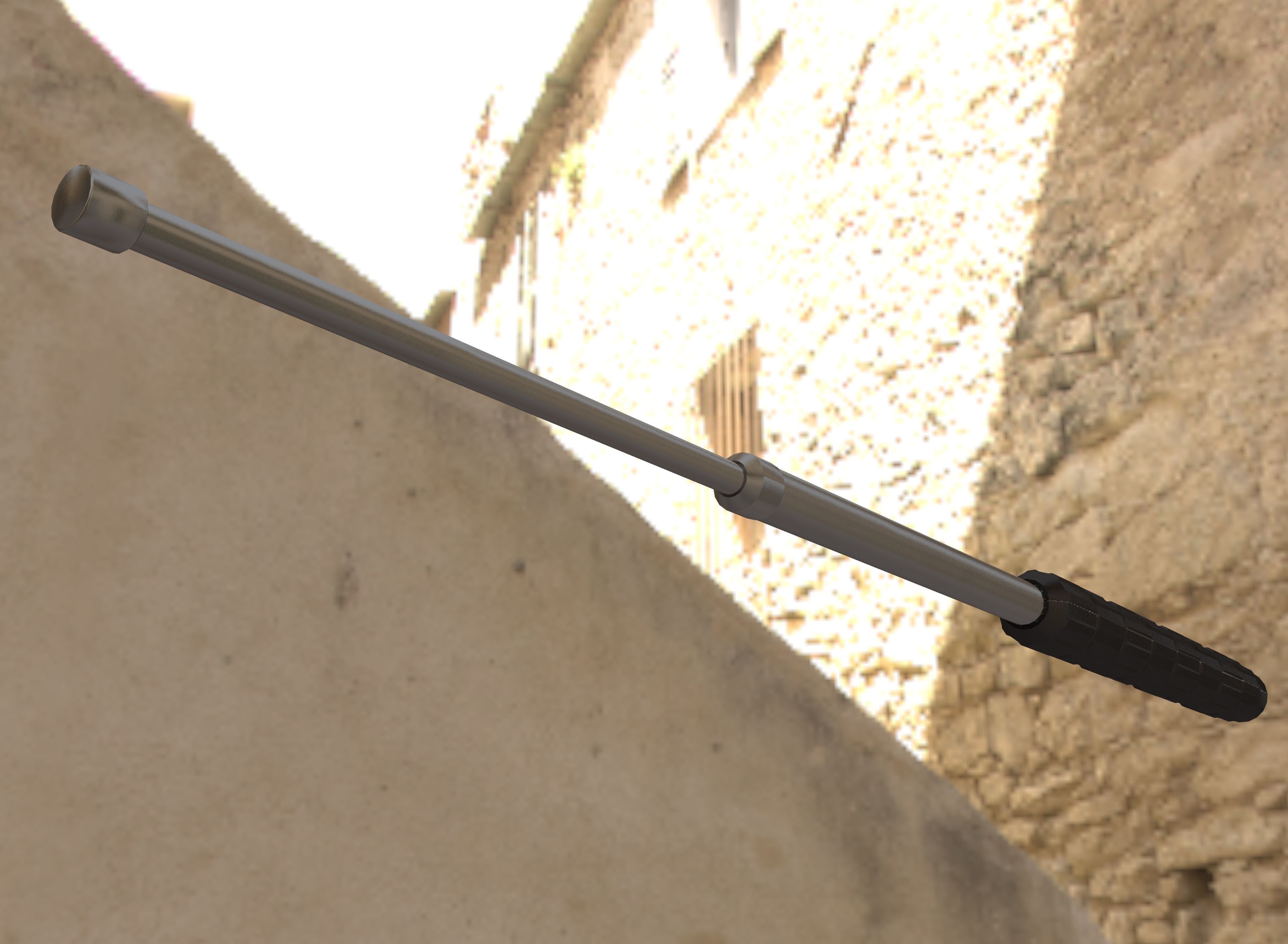 Police baton Low-poly 3D model_21