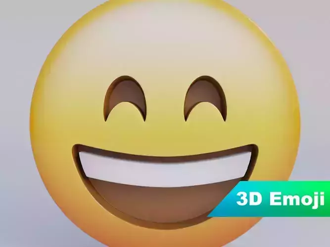 Grinning Face With Smiling Eyes 3D Emoji