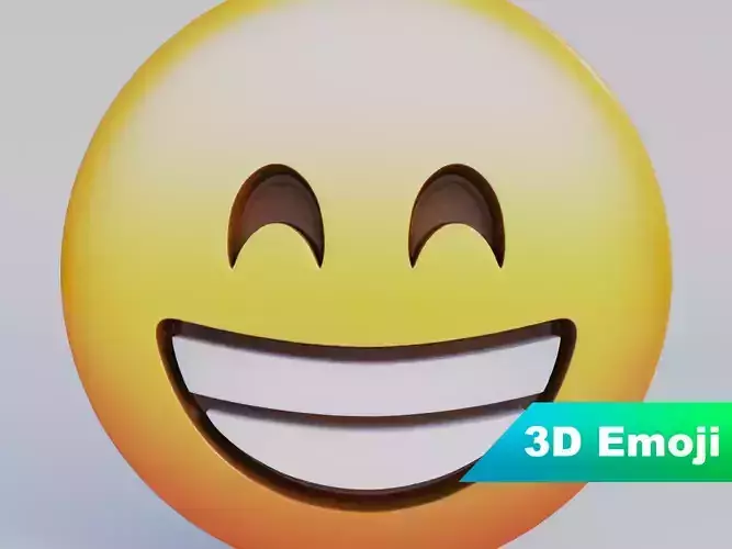 Beaming Face With Smiling Eyes 3D Emoji