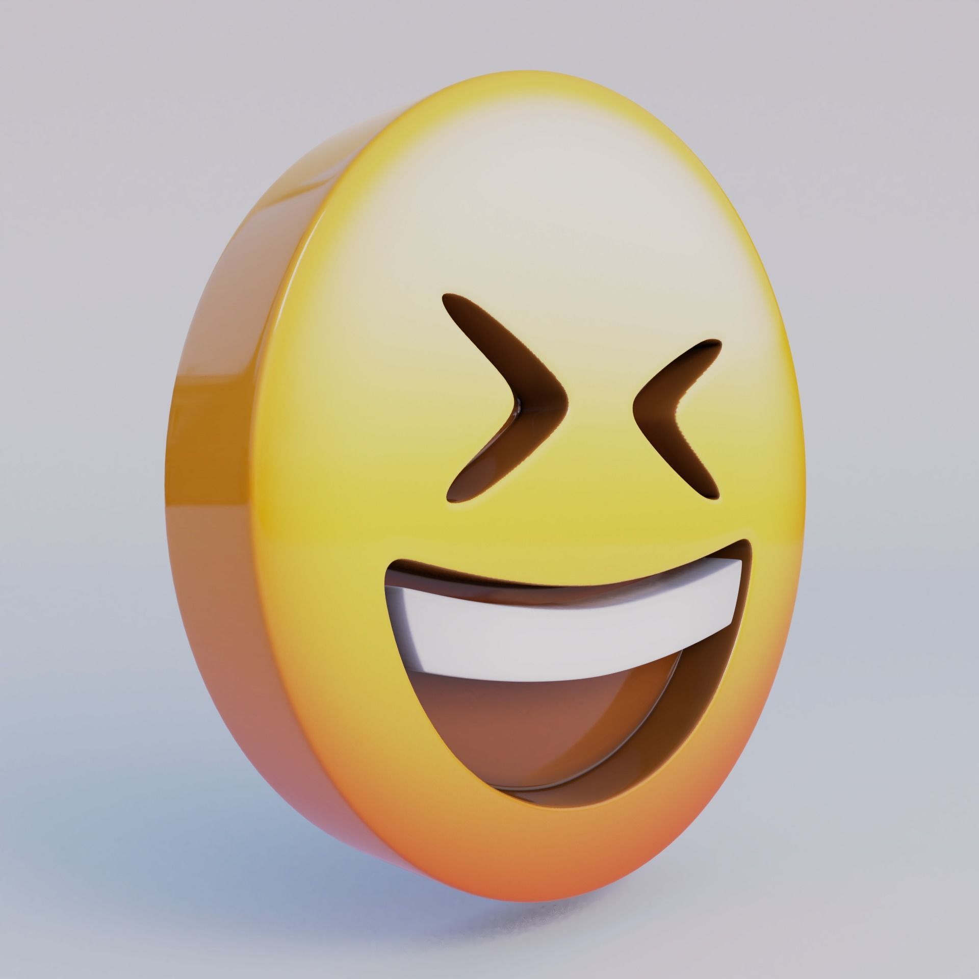 Grinning Squinting Face 3D Emoji Low-poly 3D model_2