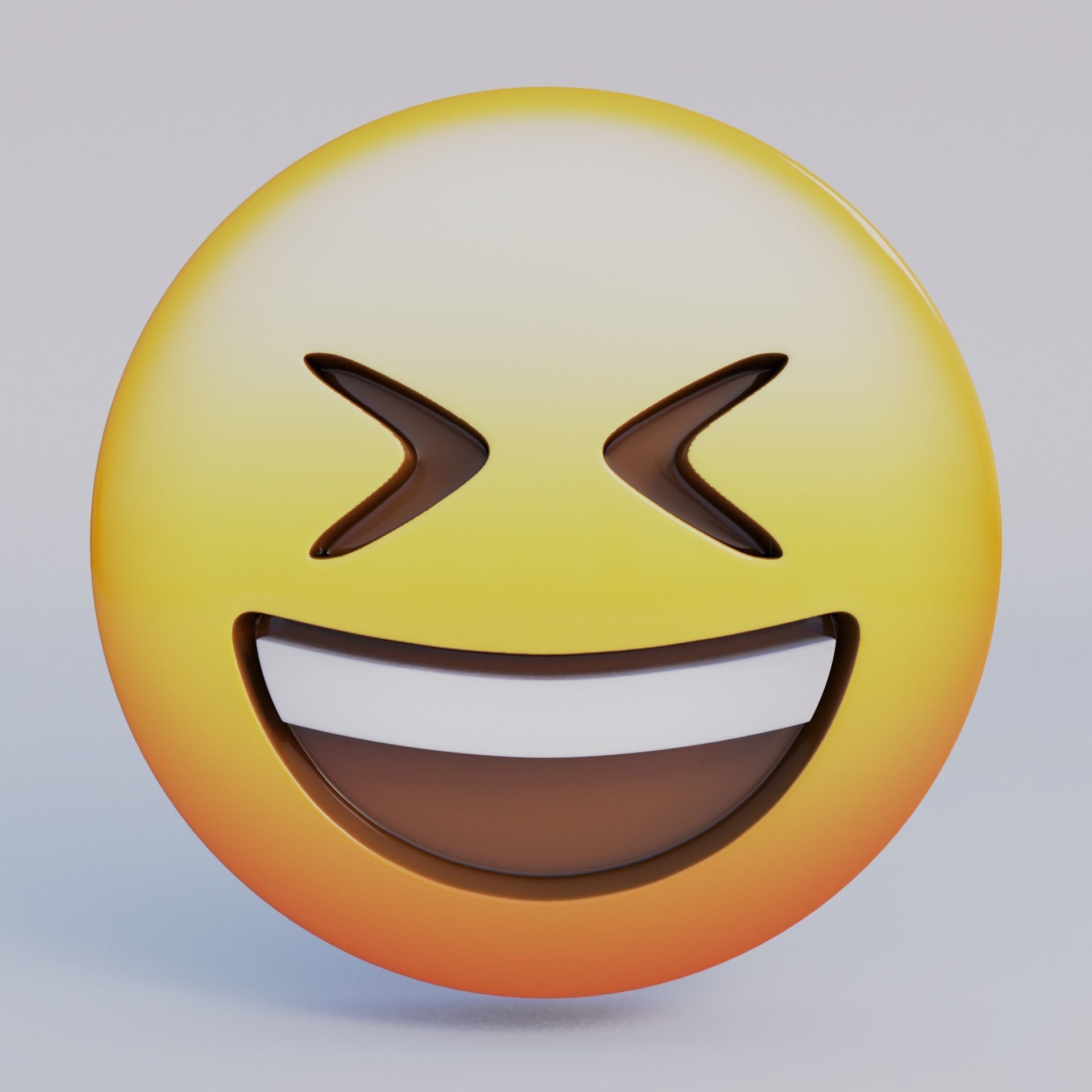 Grinning Squinting Face 3D Emoji Low-poly 3D model_1