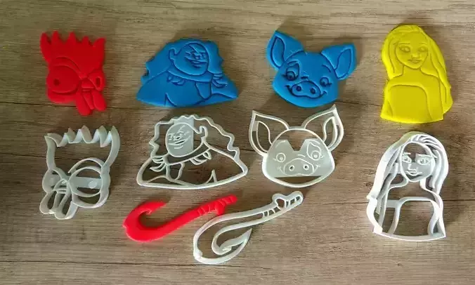 Vaiana - Vajana - Moana cookie cutter set of 5pcs