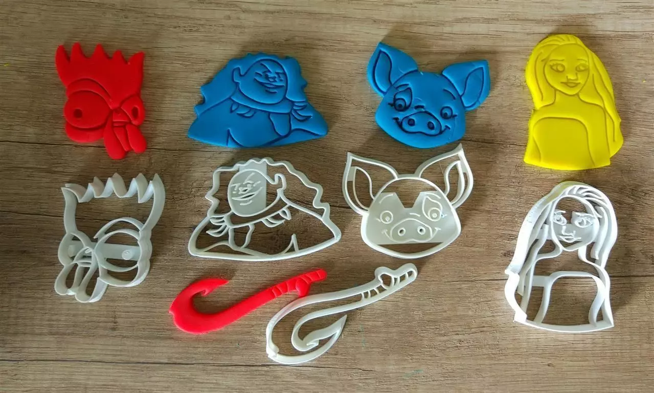 Vaiana - Vajana - Moana cookie cutter set of 5pcs 3D print model_0