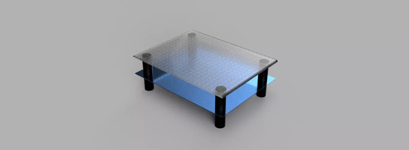 Table with glass surface 3D model_0