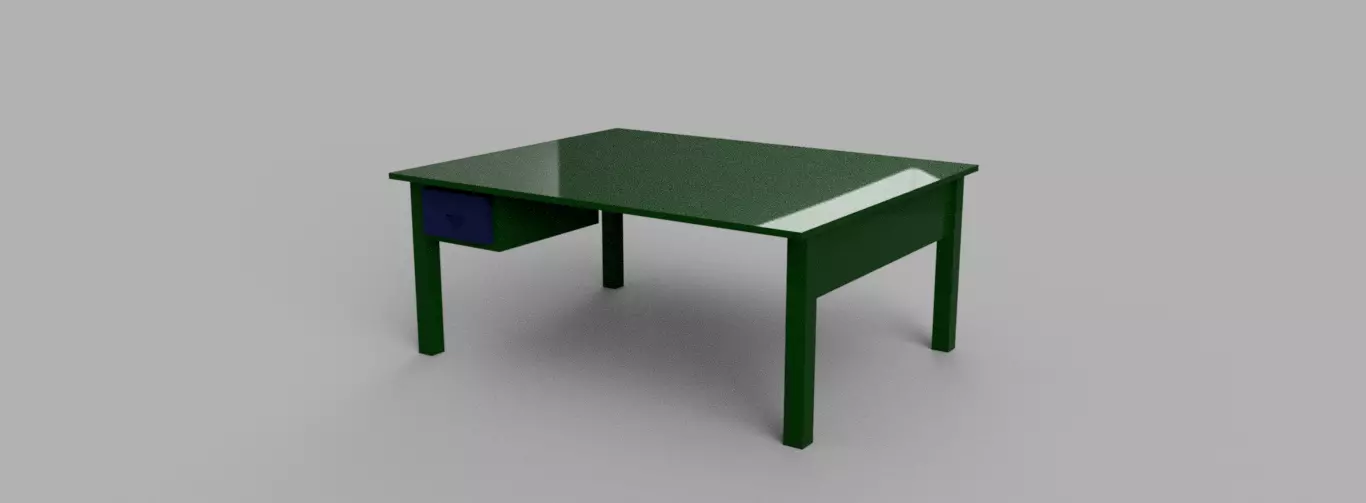 Table Steel 3D model_0