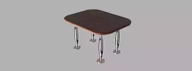 Table wooden stool with metal legs