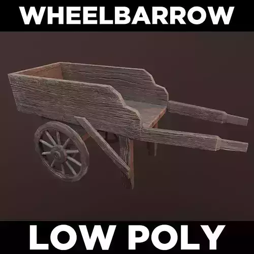 Medieval Wheelbarrow - Low Poly Game Prop
