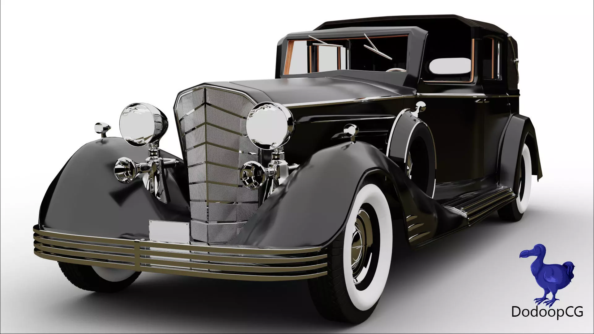 1938 Cadillac V16 - Vintage 3D Car Model 3D model_0