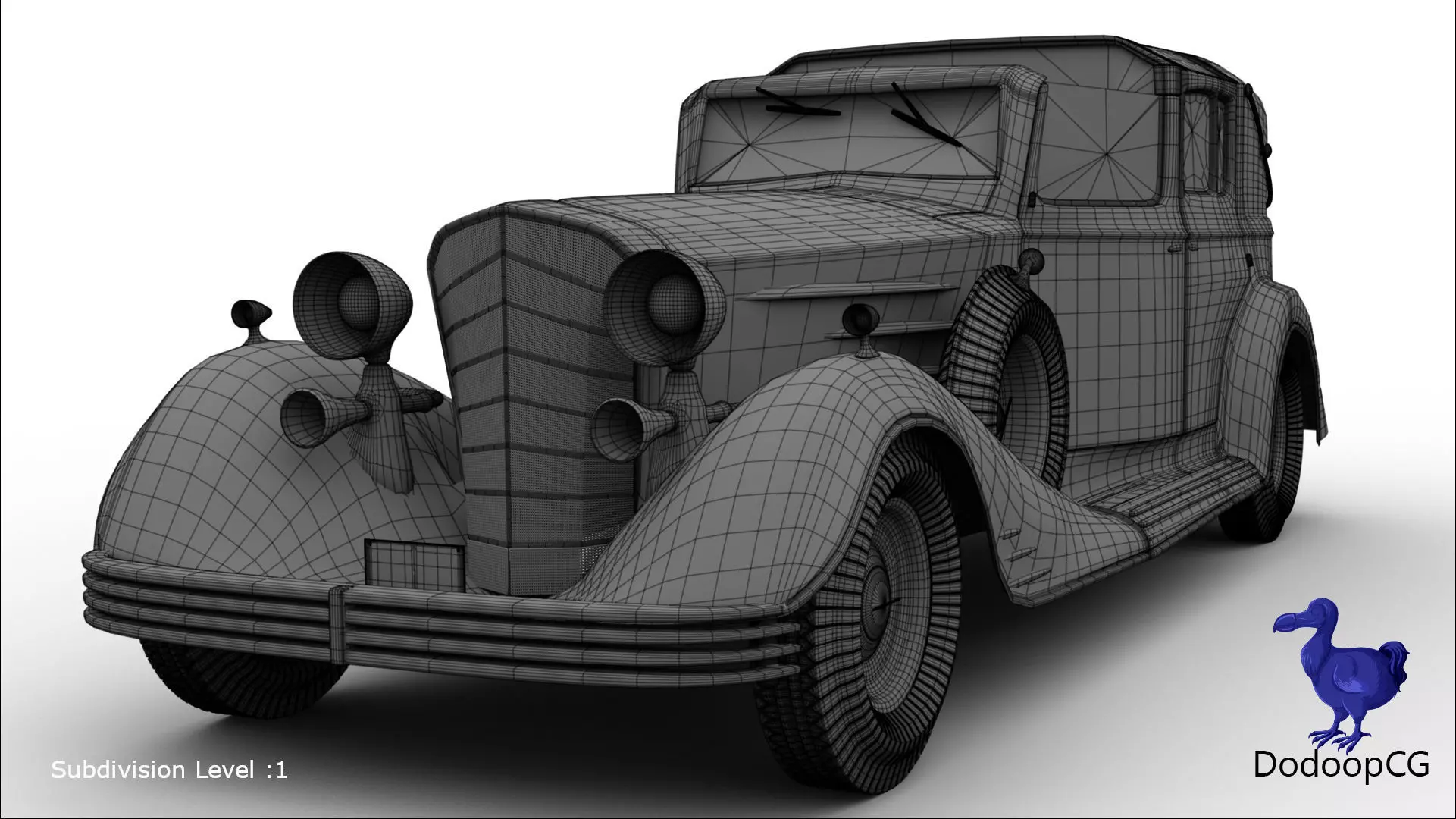 1938 Cadillac V16 - Vintage 3D Car Model 3D model_5