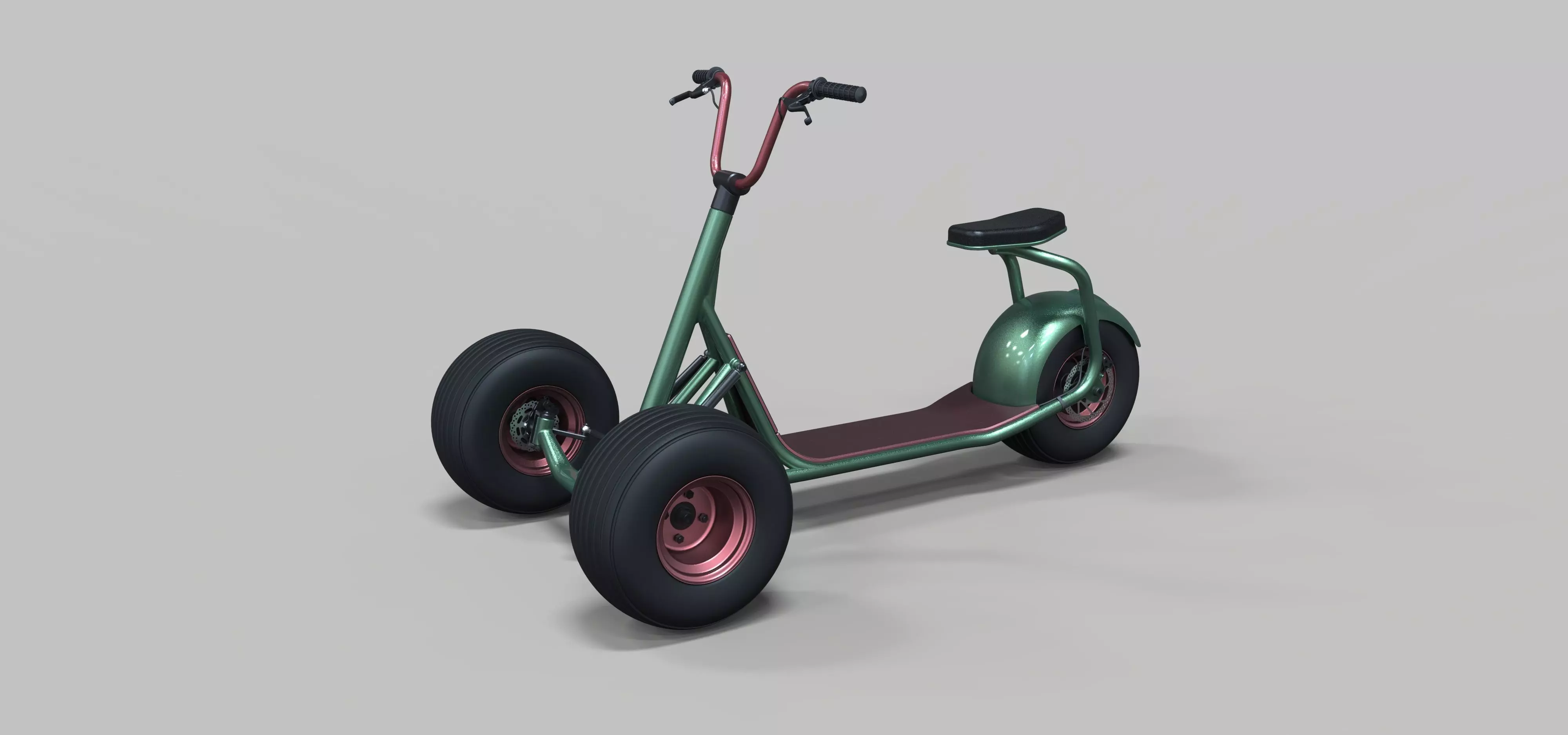 Electric trike scooter concept 3D model