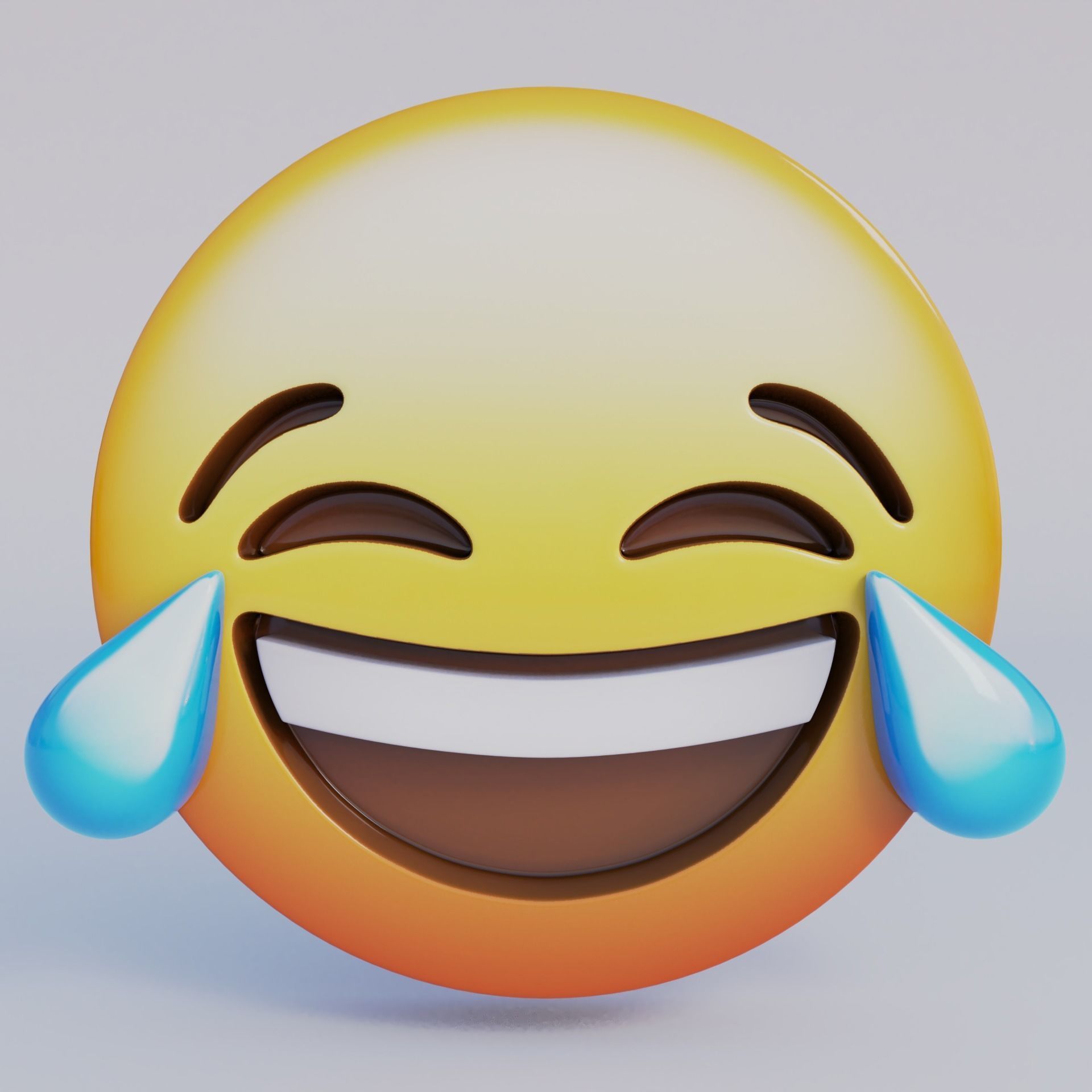 Face With Tears Of Joy 3D Emoji Low-poly 3D model_1