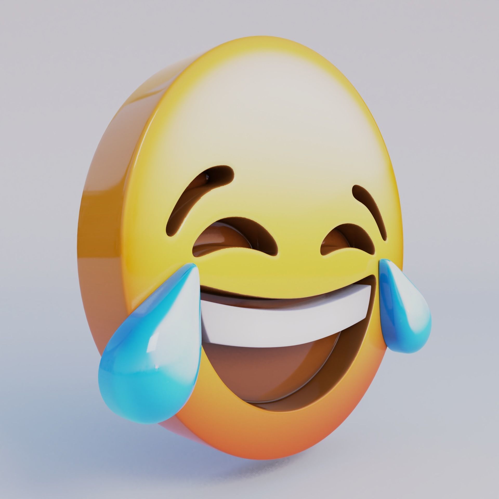 Face With Tears Of Joy 3D Emoji Low-poly 3D model_2
