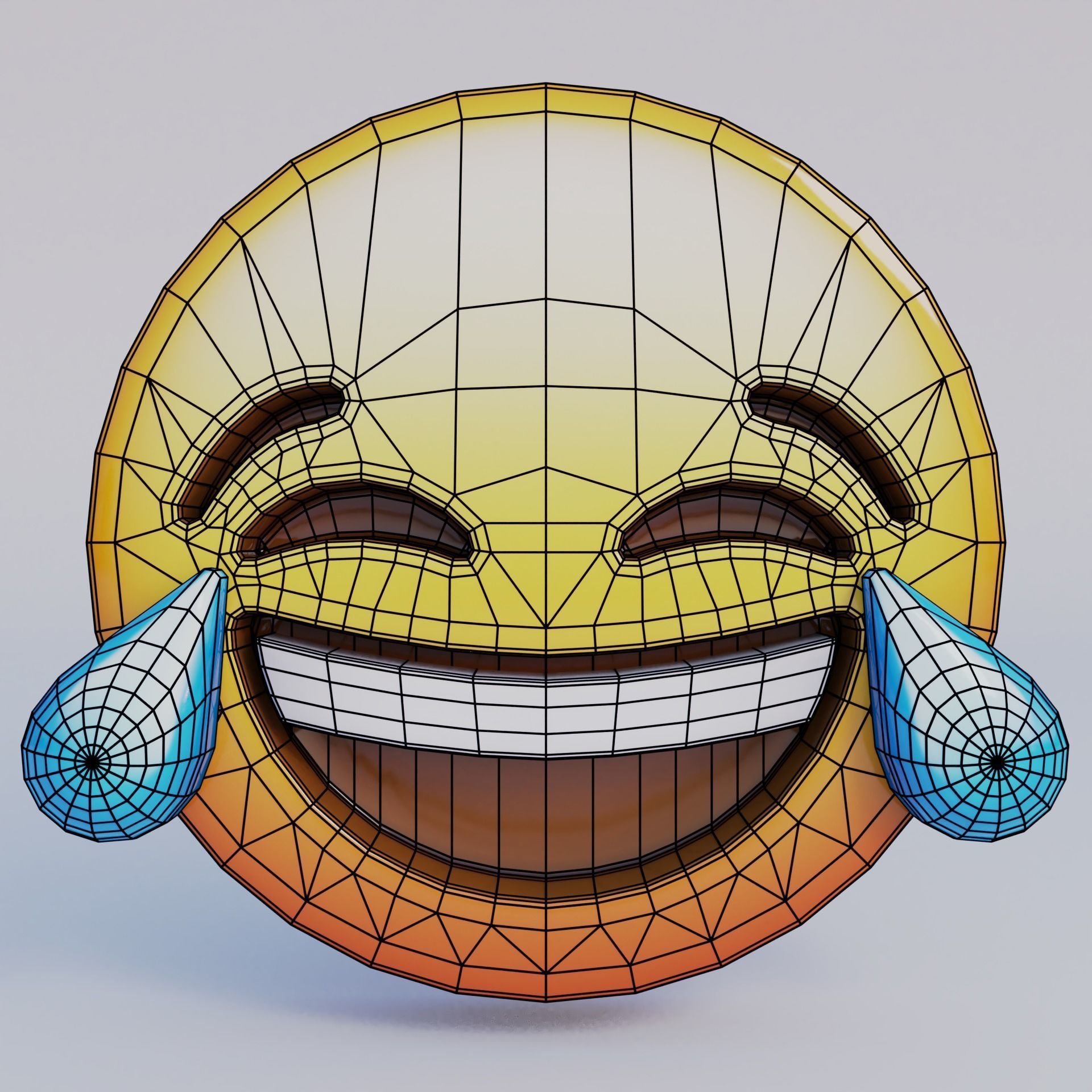 Face With Tears Of Joy 3D Emoji Low-poly 3D model_5