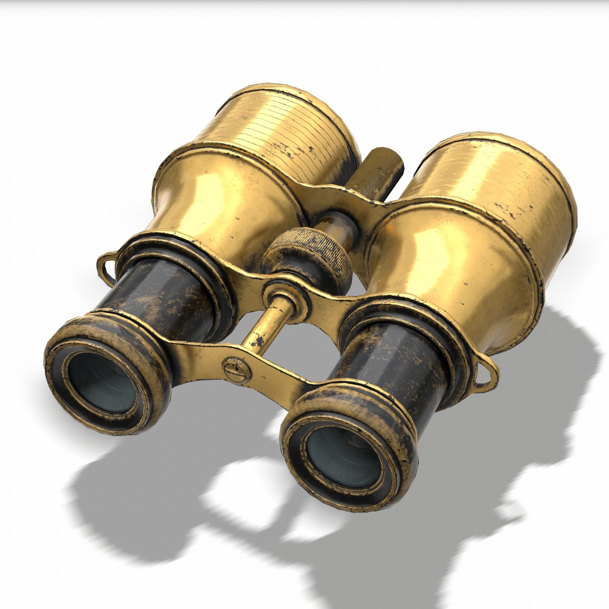 Vintage Binocular Low-poly 3D model_1