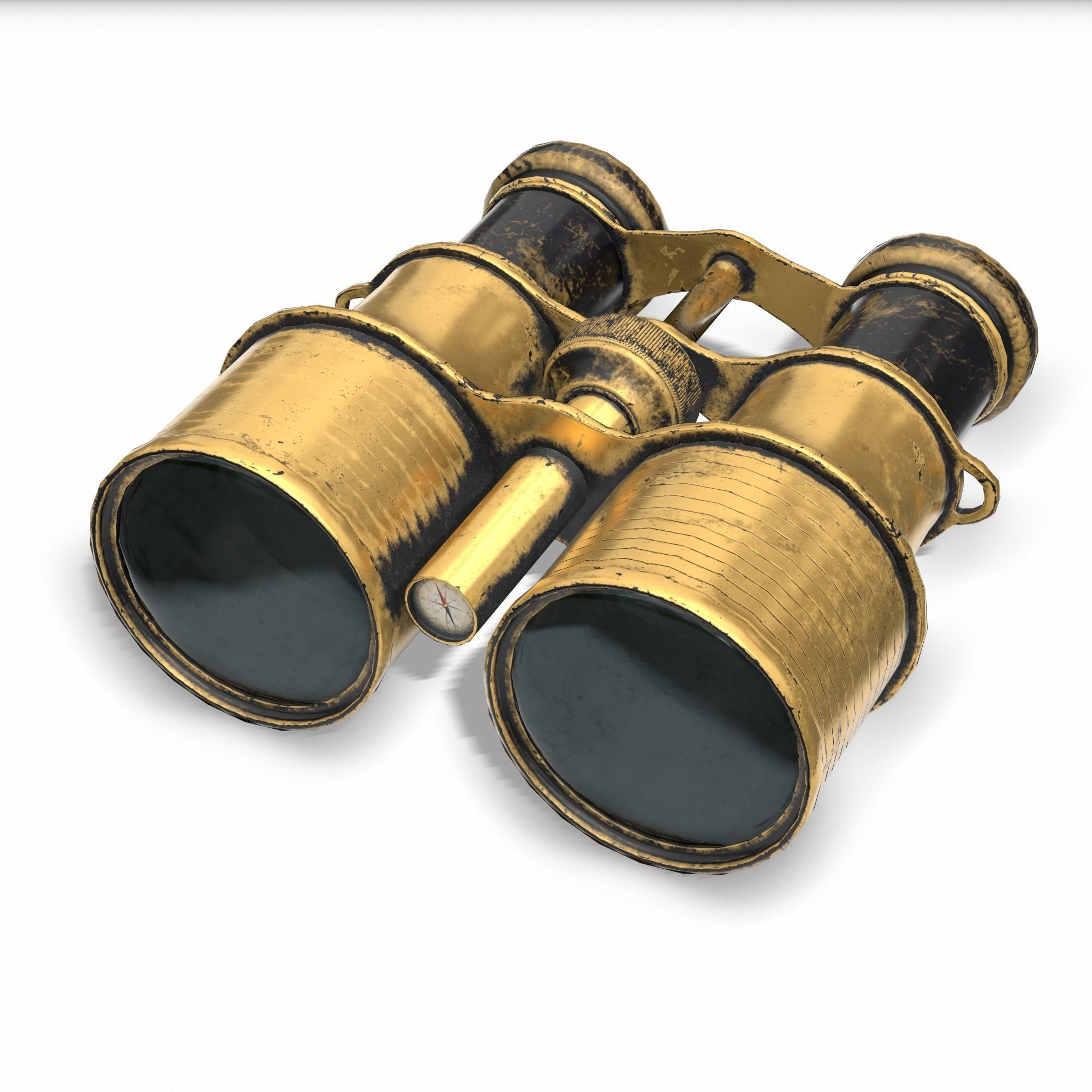 Vintage Binocular Low-poly 3D model_6