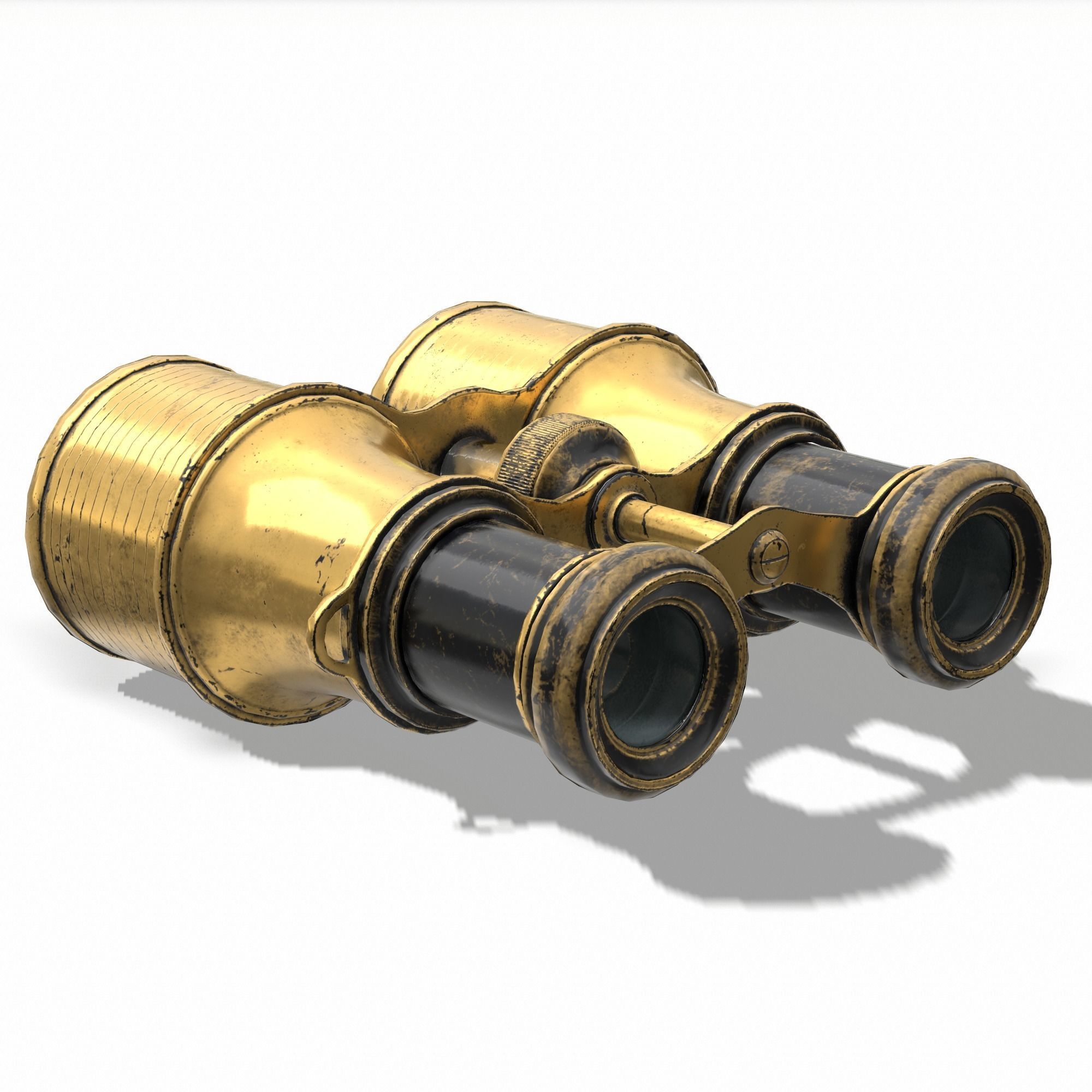 Vintage Binocular Low-poly 3D model_4