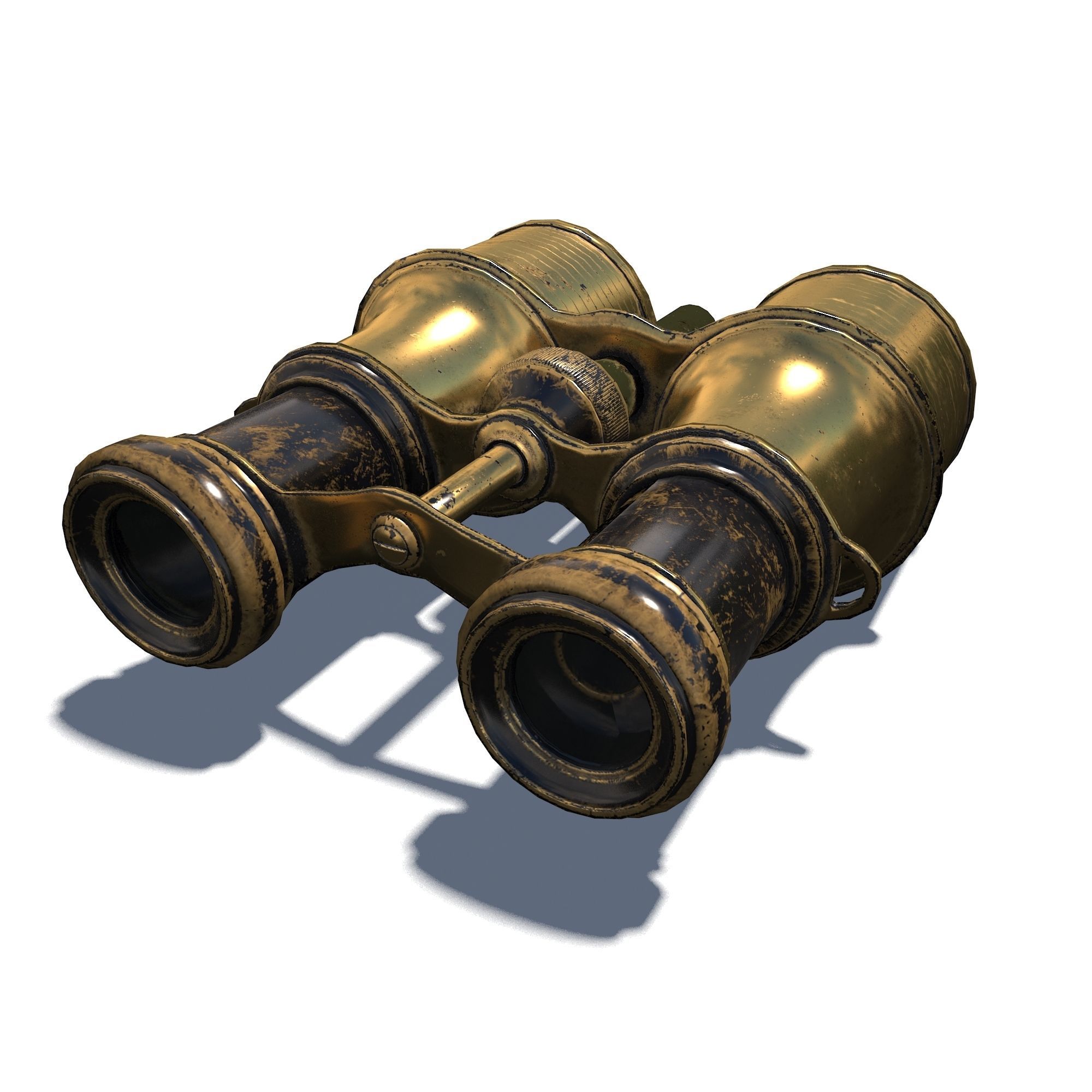 Vintage Binocular Low-poly 3D model_11