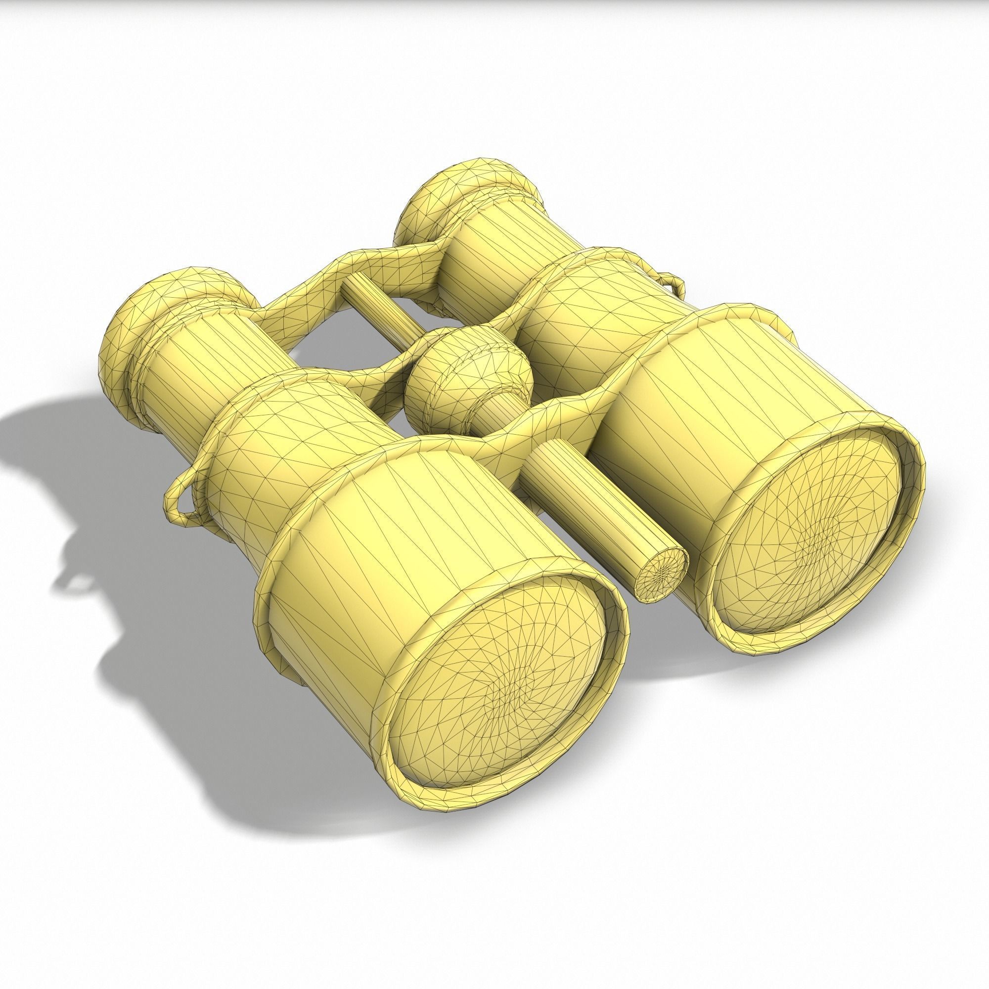 Vintage Binocular Low-poly 3D model_2