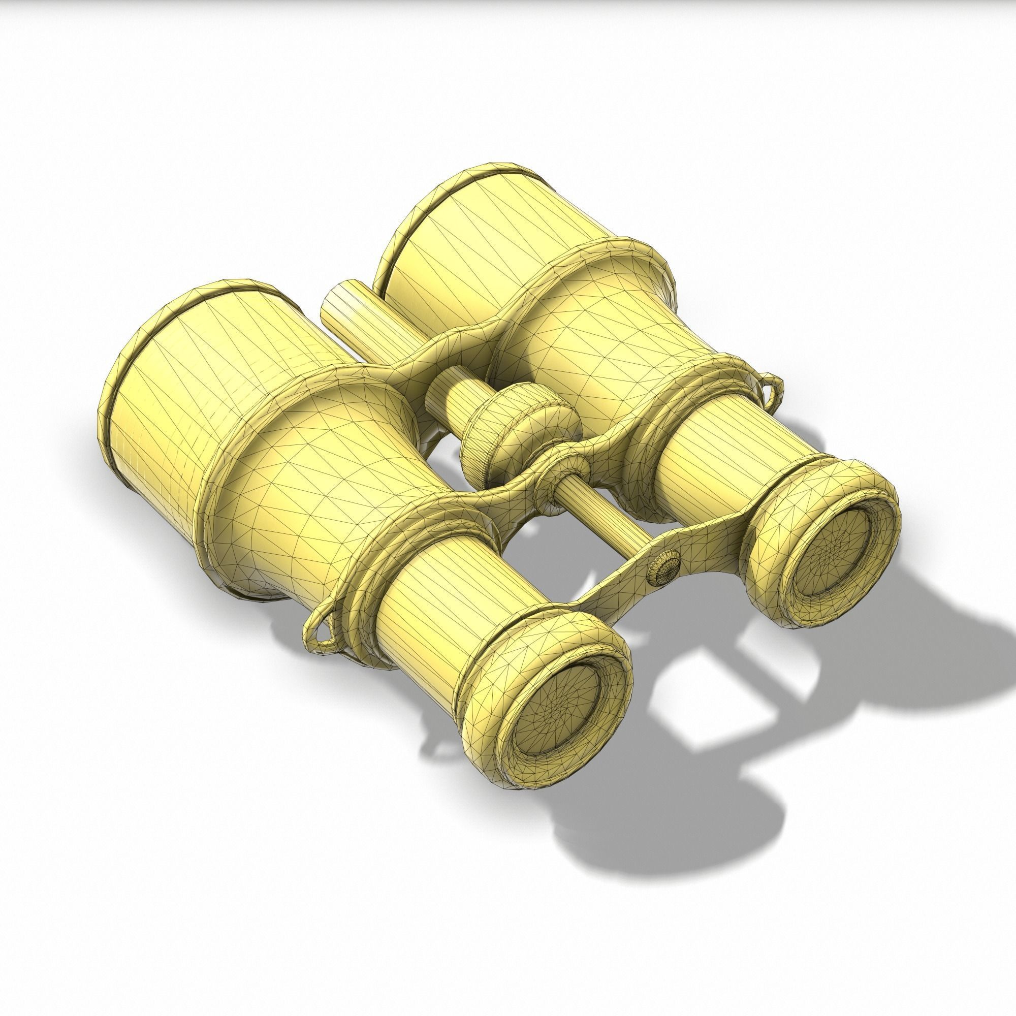 Vintage Binocular Low-poly 3D model_9