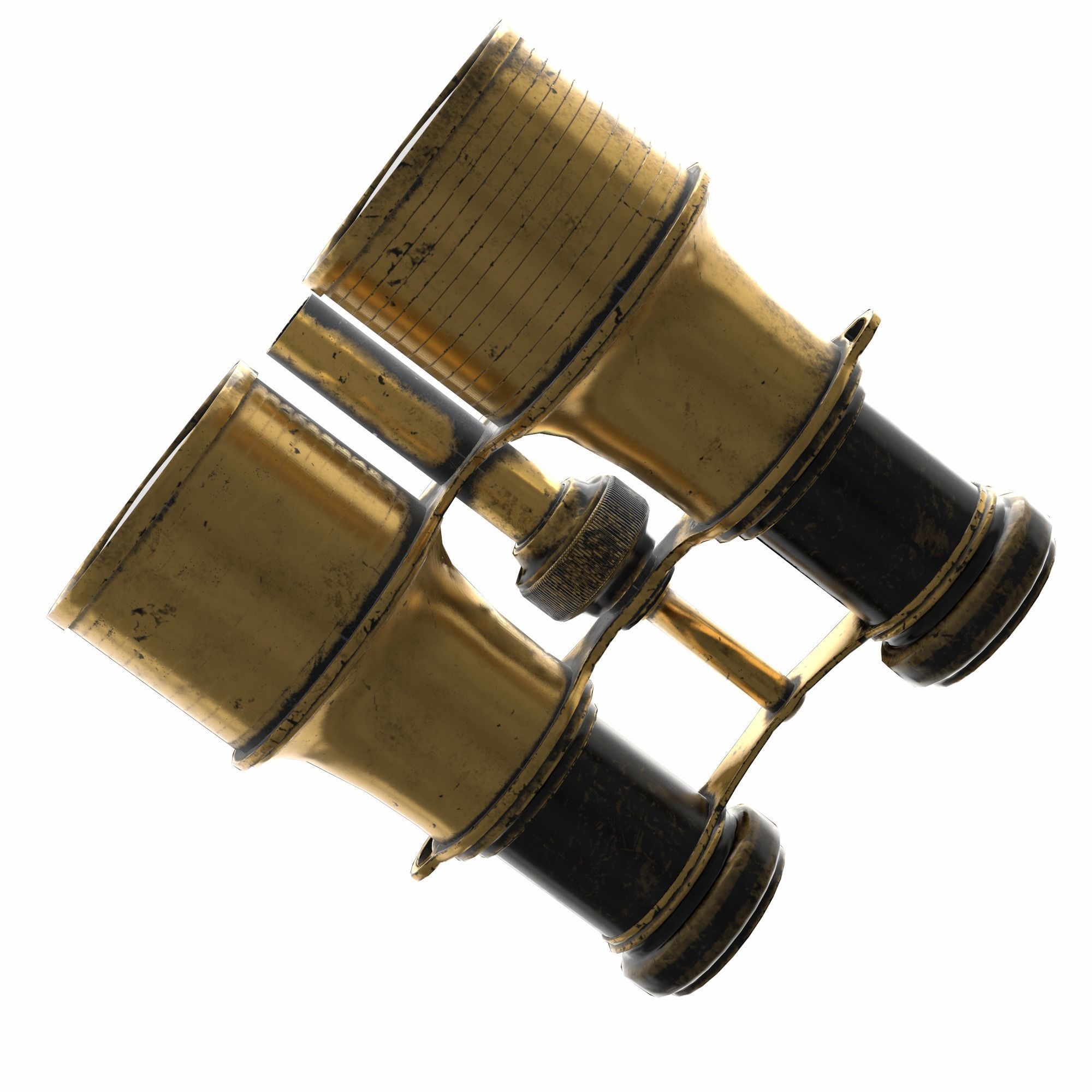 Vintage Binocular Low-poly 3D model_5