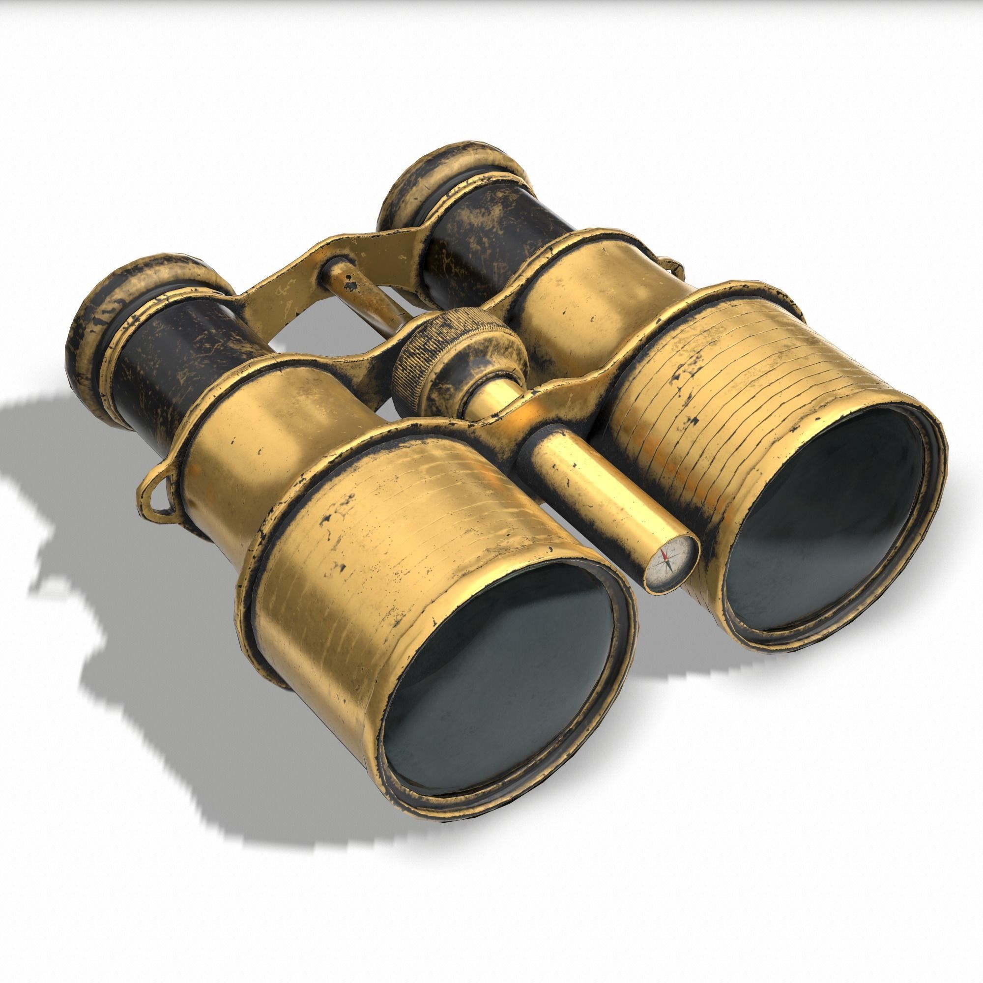 Vintage Binocular Low-poly 3D model_3