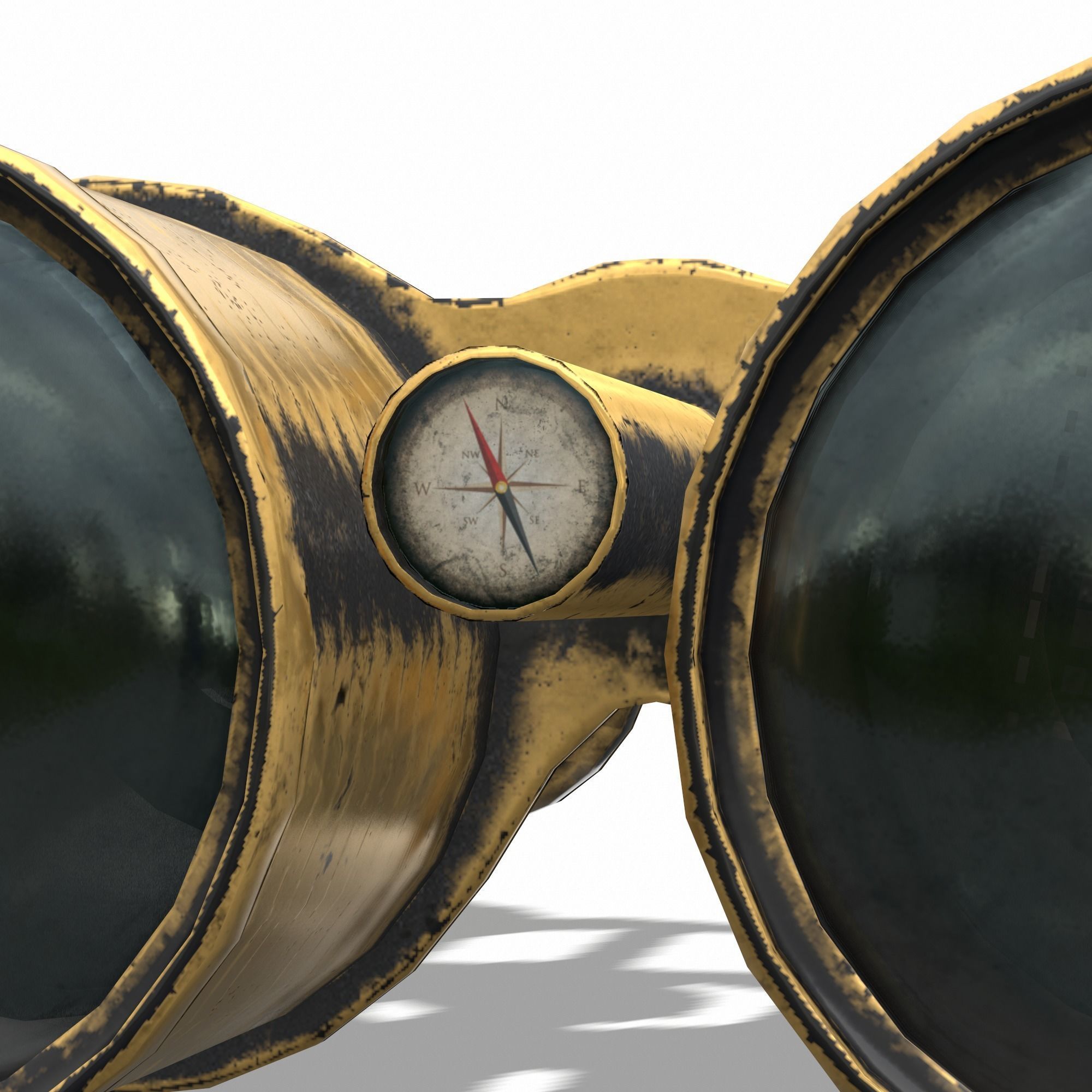 Vintage Binocular Low-poly 3D model_7