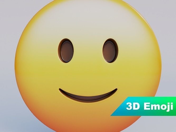 Slightly Smiling Face 3D Emoji Low-poly 3D model