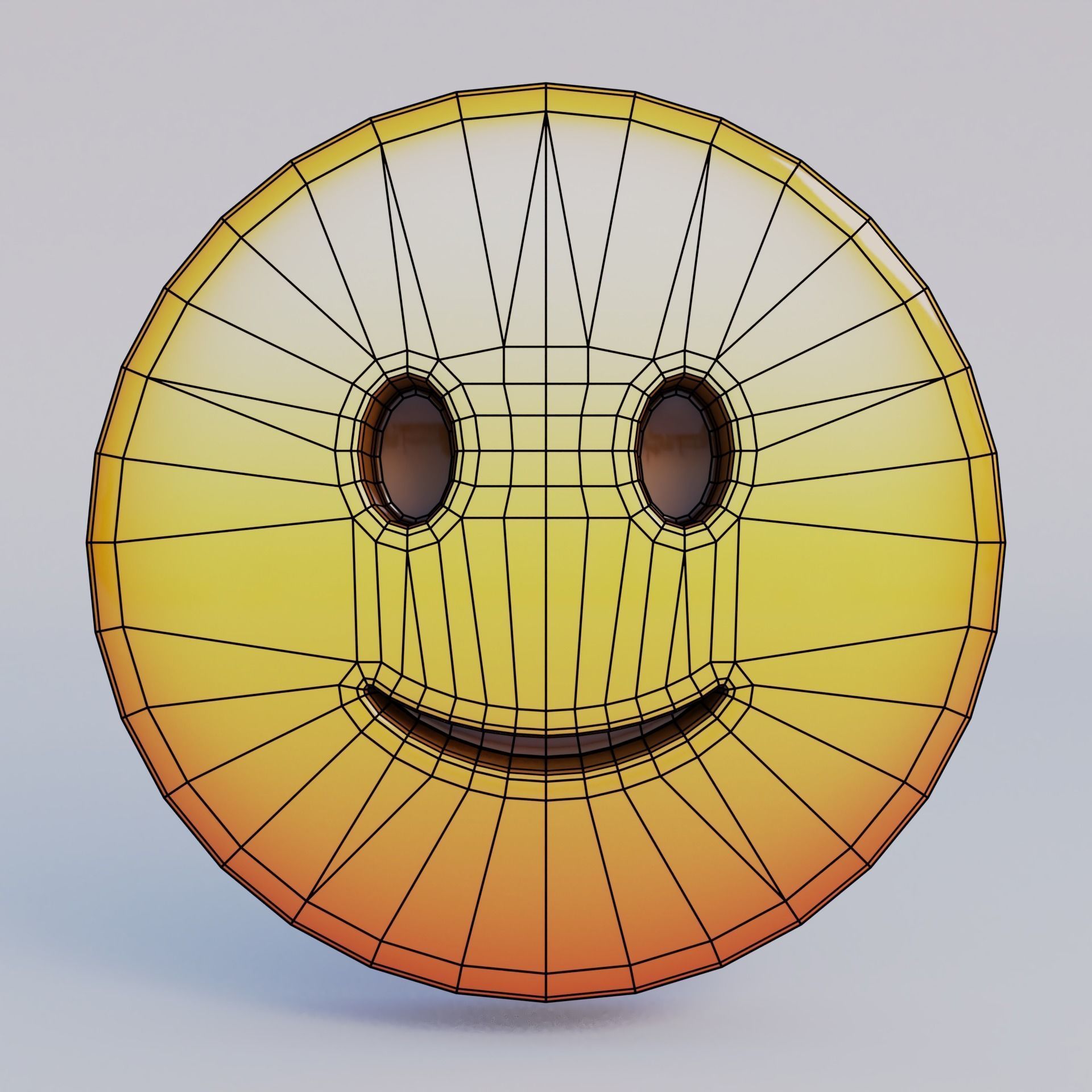 Slightly Smiling Face 3D Emoji Low-poly 3D model_5