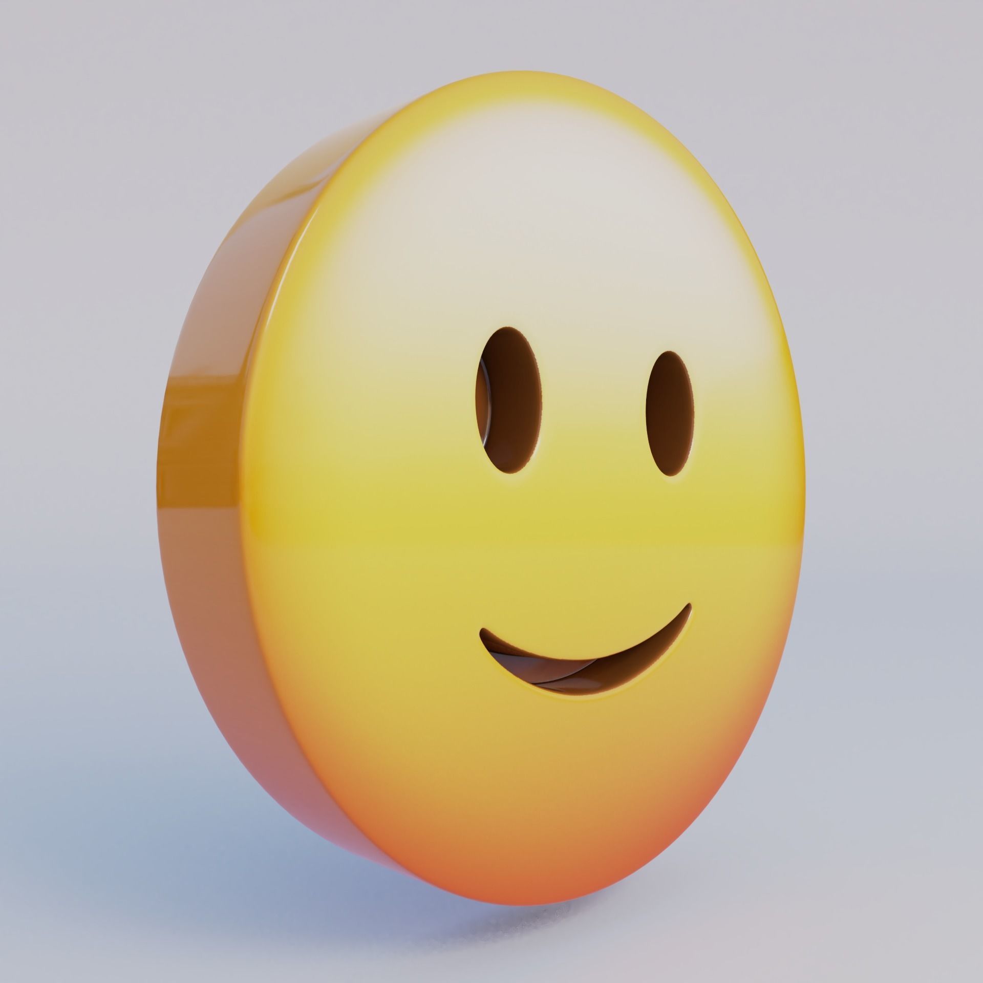 Slightly Smiling Face 3D Emoji Low-poly 3D model_2