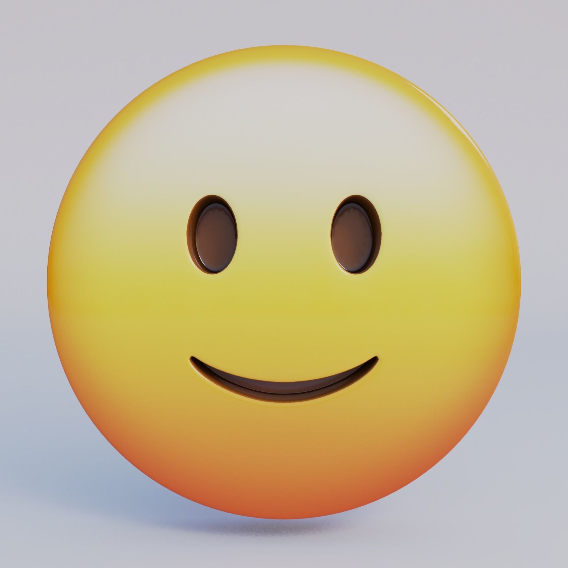 Slightly Smiling Face 3D Emoji Low-poly 3D model_1