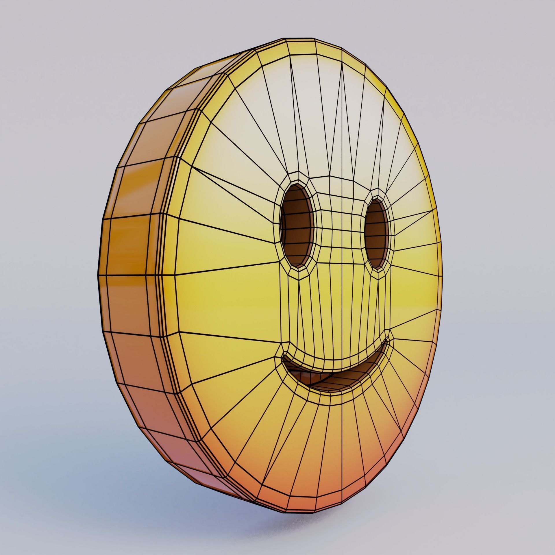 Slightly Smiling Face 3D Emoji Low-poly 3D model_6