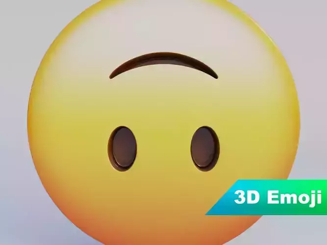 Upside-Down Face 3D Emoji