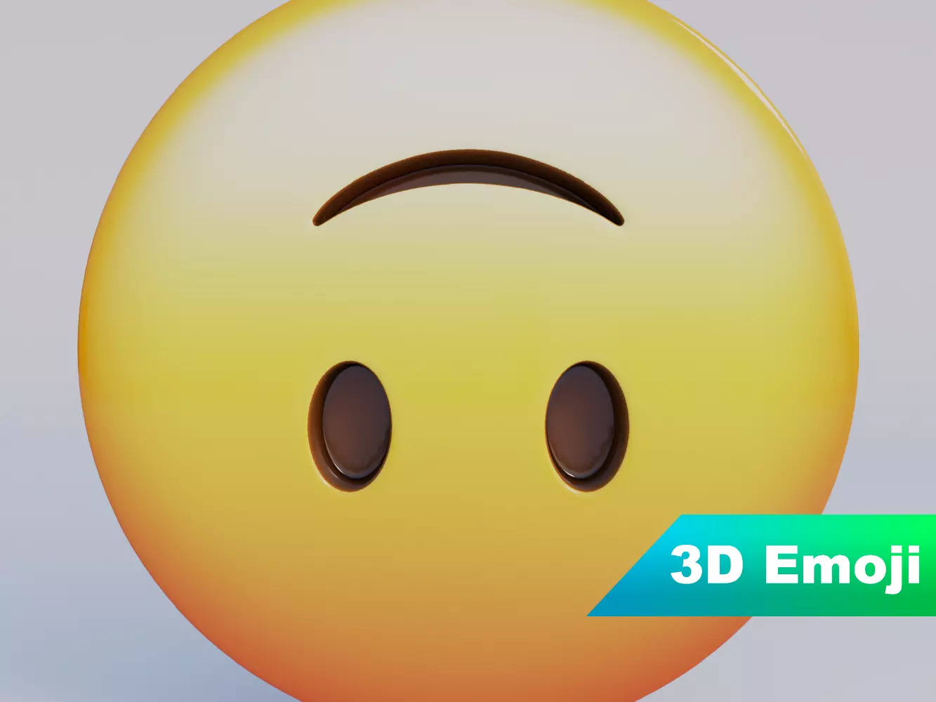 Upside-Down Face 3D Emoji Low-poly 3D model_0