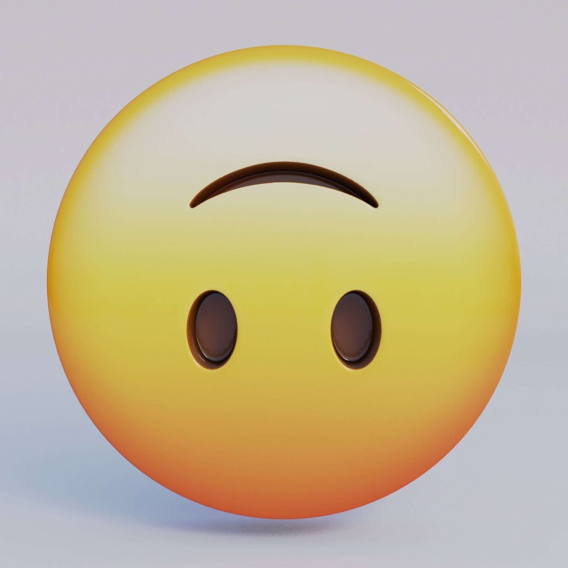 Upside-Down Face 3D Emoji Low-poly 3D model_1