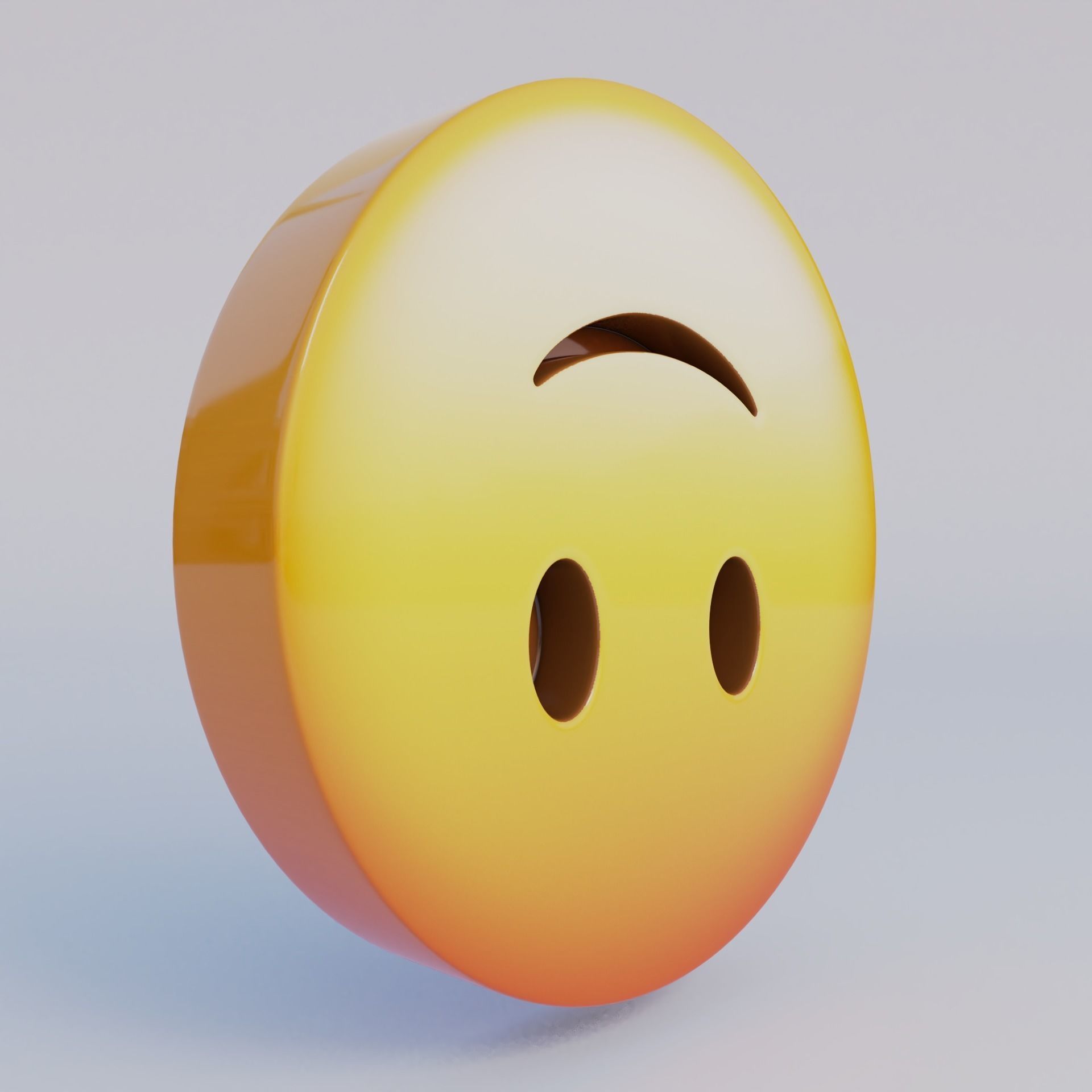 Upside-Down Face 3D Emoji Low-poly 3D model_2