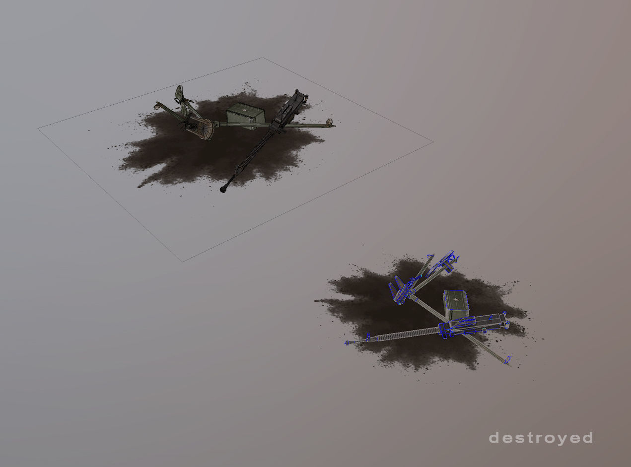 DShKM Soviet heavy machine gun Low-poly 3D model_6