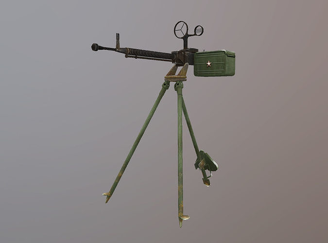 DShKM Soviet heavy machine gun Low-poly 3D model