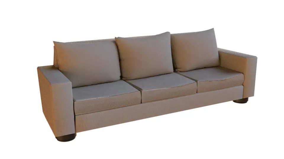 Low Poly Couch Model sofa Low-poly 3D model_0