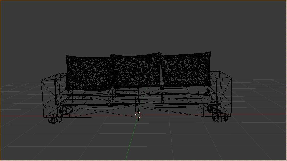 Low Poly Couch Model sofa Low-poly 3D model_3